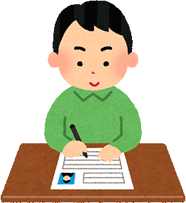 プロフィールを書く男性