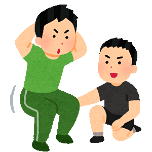 専属トレーナーとともにダイエットをしている